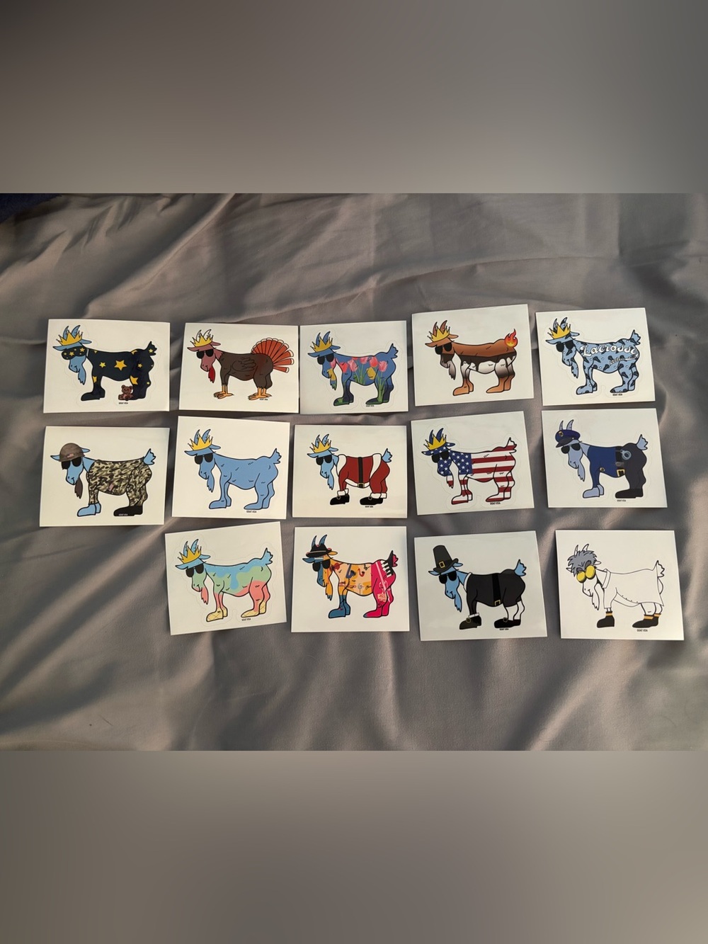 14 goat USA stickers bundle